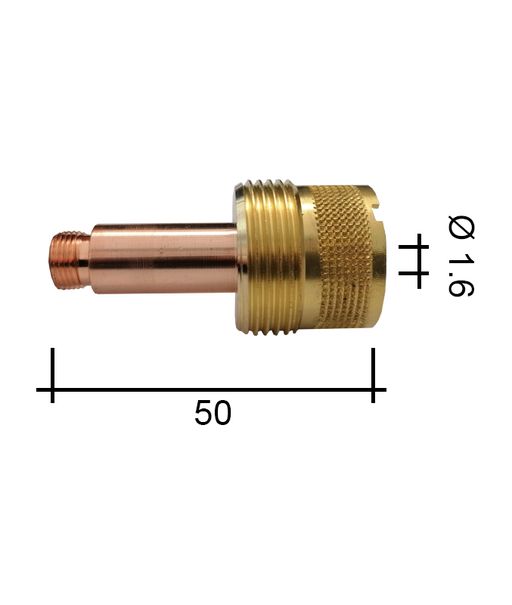 Držák kleštiny 1,6 50mm /TE0006-16/45V25/525.3261.6/701.0203-ZVAR/ TIG17/18/26 se sítkem