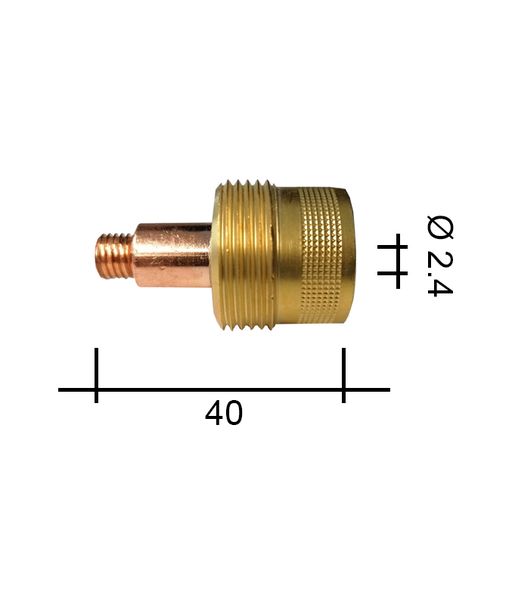 Držák kleštiny 2,4 40mm /TE0088-24/45V65S/701.1232-ZVAR/ TIG/9/20 se sítkem JUMBO