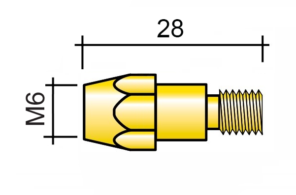 Držák špičky M6x28mm LORCH /MD0063/142.0005/520.3221.0/ML3600 360A