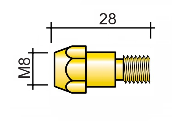 Držák špičky M8x28 /MD64/B3614/BM-10514/142.0020-ZVAR/ 360A