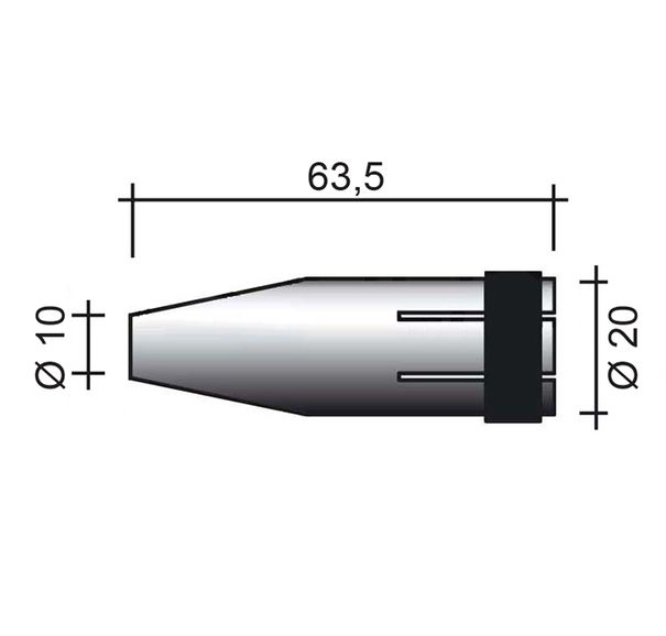 Hubica MIG 240A /MC302/145.0128/ 63,5mm/10mm/ostro kónická