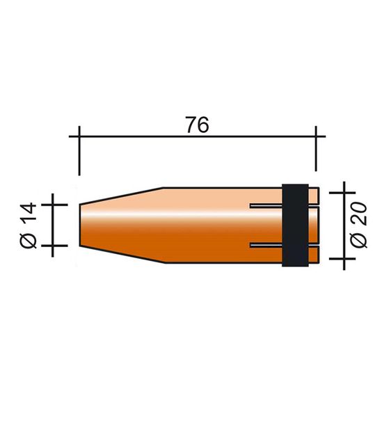 Hubica MIG 500A /MC290/145.0132/ 76mm/14mm/ ostro kónická