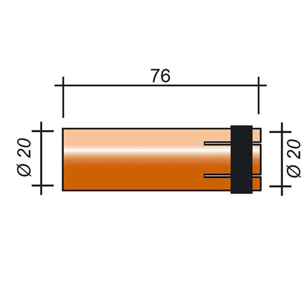 Hubice MIG 500A /MC291/145.0051-ZVAR/ 76mm/20mm/válcová