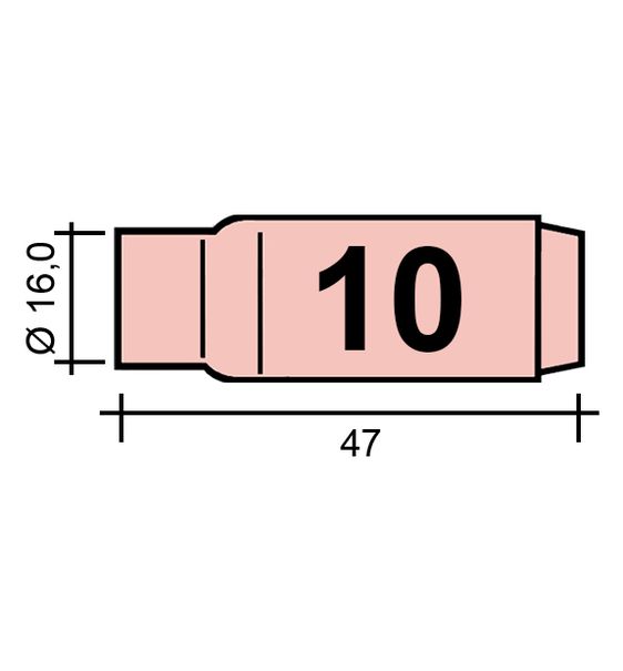 Hubice TIG Gr. 10 16,0 /TC0007/10N45/527.2610.0/701.0113-ZVAR/ TIG17/18/26