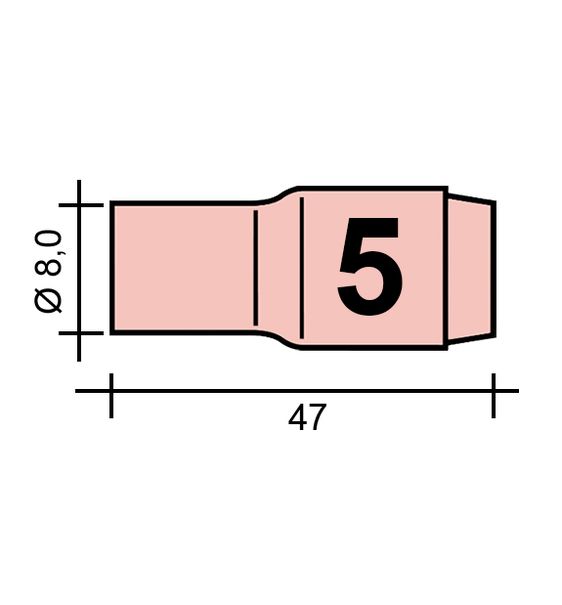 Hubice TIG Gr. 5 8,0 /TC0003/A/10N49/527.2605.0/701.0108-ZVAR/ TIG17/18/26