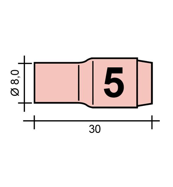 Hubice TIG Gr. 5 8,0 /TC0013/13N09/527.4505.0/701.0282-ZVAR/ TIG9/20