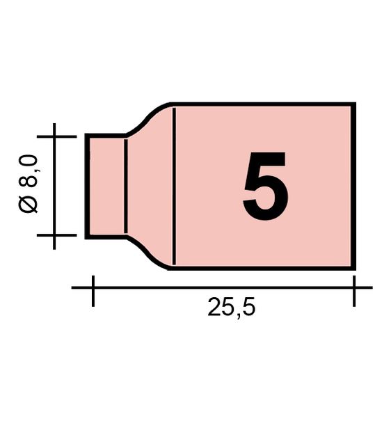 Hubice TIG Gr. 5 8,0 /TC0076-ZVAR/53N59XL/527.0106.0/ TIG9/20 dlouhá