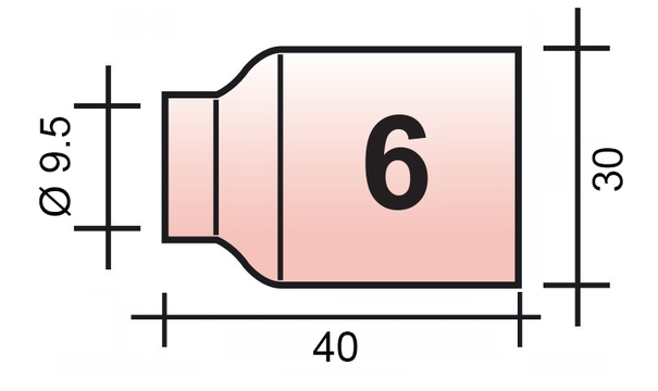 Hubice TIG Gr. 6 9,5 LORCH a-LTG/i-LTW 4500 (527.4860.6) se sítkem