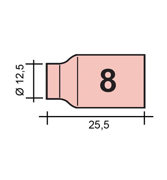 Hubice TIG Gr. 8 12,5/TC0045/53N61S/701.0322-ZVAR/ TIG9/20