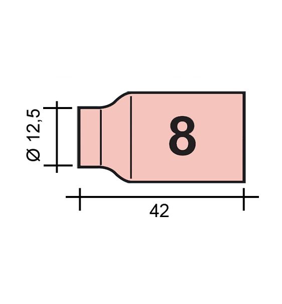 Hubice TIG Gr. 8 12,7/TC0035/54N14/701.0424-ZVAR/ TIG/17/18/26