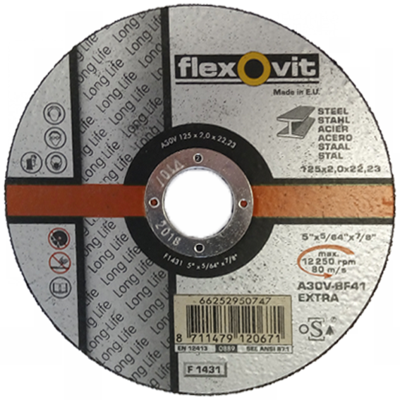 Kotouč řezací 125x2,0mm Flexovit A30V/F-1431 EXTRA ocel (66252950747)