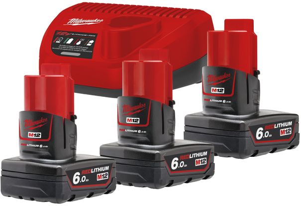 Set akumulátorů Milwaukee M12™ NRG M12NRG-603 (3x6,0Ah +1xC12C) /4933459208/