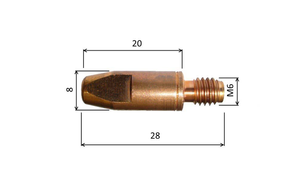 Špička 1,0 M6x28mm CuCrZr /MD09-80/140.0245-ZVAR/