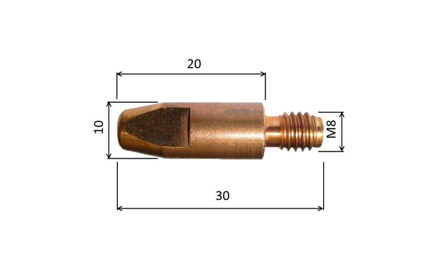 Špička 1,4 M8x30mm CuCrZr /MD05-84/140.0536-ZVAR/ 5 ks v bal.